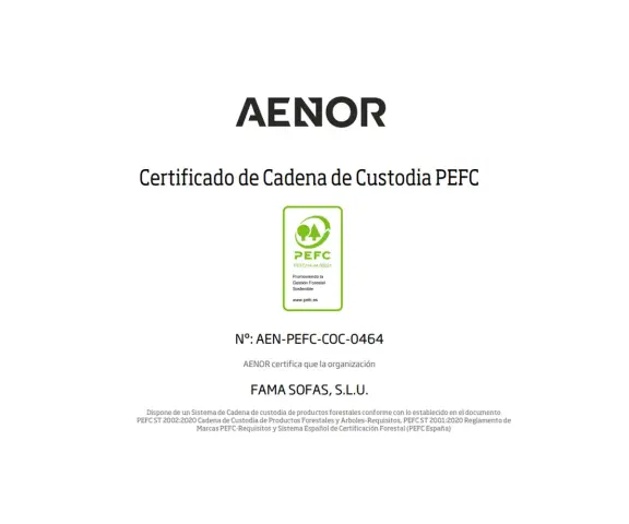 PEFC Chain of Custody Certificate